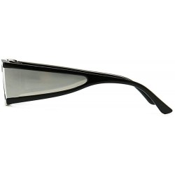 Goggle Sunglasses One piece glasses Fashion Ultralight - Black Silver - CL18YHGIZ0M $9.82