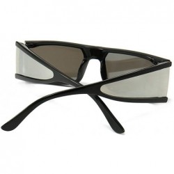 Goggle Sunglasses One piece glasses Fashion Ultralight - Black Silver - CL18YHGIZ0M $9.82