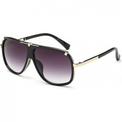 Square Oversized Men Women Sunglasses Retro eyewear Metal Frame Gold Pilot Sunglasses UV400 - Blue - C31863HGKZR $17.02