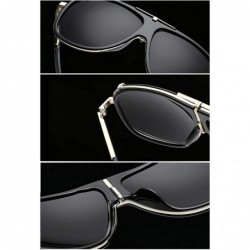 Square Oversized Men Women Sunglasses Retro eyewear Metal Frame Gold Pilot Sunglasses UV400 - Blue - C31863HGKZR $17.02