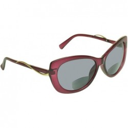 Cat Eye Womens BIFOCAL Sunglasses Sun Readers with Cat Eye Fashion Oversized Sexy Frame - Plum - CX18D52EAKL $21.74