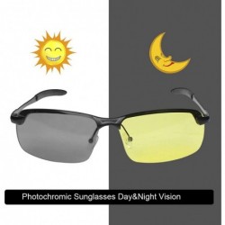 Rectangular Photochromic Polarized Sunglasses Men Women for Day and Night Driving Glasses - 3043-yellow - C918YWGUO50 $21.66