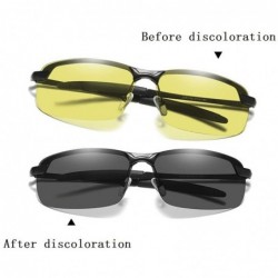 Rectangular Photochromic Polarized Sunglasses Men Women for Day and Night Driving Glasses - 3043-yellow - C918YWGUO50 $21.66