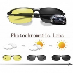 Rectangular Photochromic Polarized Sunglasses Men Women for Day and Night Driving Glasses - 3043-yellow - C918YWGUO50 $21.66