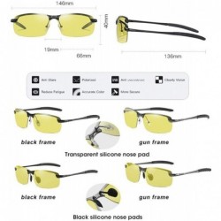 Rectangular Photochromic Polarized Sunglasses Men Women for Day and Night Driving Glasses - 3043-yellow - C918YWGUO50 $21.66