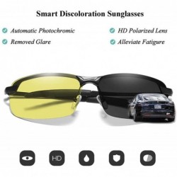 Rectangular Photochromic Polarized Sunglasses Men Women for Day and Night Driving Glasses - 3043-yellow - C918YWGUO50 $21.66