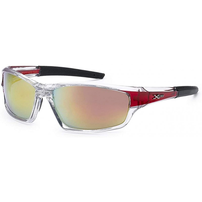 Wrap Men's Polycarbonate Sport Wrap Sunglasses - Clear Red - CZ18HAYWDK0 $10.80