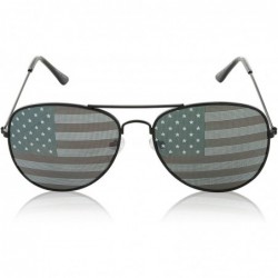 Aviator Aviator Sunglasses Colored Tinted Lens Glasses Metal UV400 Protection - American Flag 3 Pack - CR18U8ZQ3RS $11.60