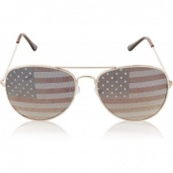 Aviator Aviator Sunglasses Colored Tinted Lens Glasses Metal UV400 Protection - American Flag 3 Pack - CR18U8ZQ3RS $11.60