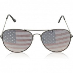 Aviator Aviator Sunglasses Colored Tinted Lens Glasses Metal UV400 Protection - American Flag 3 Pack - CR18U8ZQ3RS $11.60