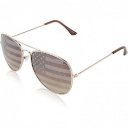 Aviator Aviator Sunglasses Colored Tinted Lens Glasses Metal UV400 Protection - American Flag 3 Pack - CR18U8ZQ3RS $11.60