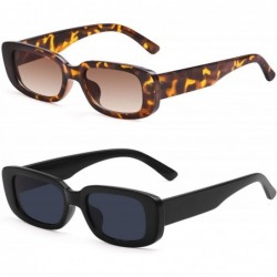 Square Retro Rectangle Sunglasses Women and Men Vintage Small Square Sun Glasses UV Protection Glasse - CL1900IES8E $23.72