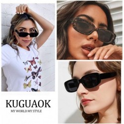 Square Retro Rectangle Sunglasses Women and Men Vintage Small Square Sun Glasses UV Protection Glasse - CL1900IES8E $11.70