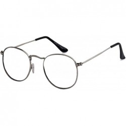 Round 1 Pc Vintage Style Clear Lens Round Glasses Metal Frame Unisex Eyeglasses - Choose Color - Silver - C918MH4DD55 $20.62