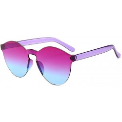 Round Unisex Fashion Candy Colors Round Outdoor Sunglasses Sunglasses - Purple Blue - CQ190LG3TWR $31.58
