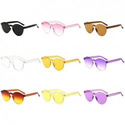 Round Unisex Fashion Candy Colors Round Outdoor Sunglasses Sunglasses - Purple Blue - CQ190LG3TWR $15.79