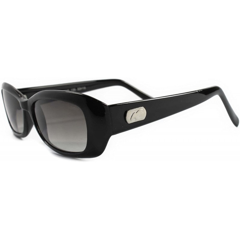 Rectangular Vintage Old Fashion Hip 80s 70s Rectangle Sunglasses - Black / Gray - CB18ECDYTTL $13.38