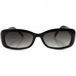 Rectangular Vintage Old Fashion Hip 80s 70s Rectangle Sunglasses - Black / Gray - CB18ECDYTTL $13.38