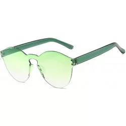 Round Unisex Fashion Candy Colors Round Outdoor Sunglasses Sunglasses - Grass Green - CU1903D50TD $31.40