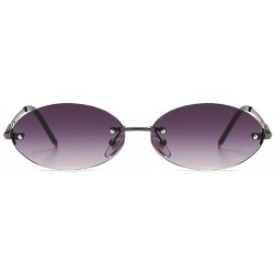 Oval 2020 fashion retro oval sunglasses trend narrow small unisex brand designer punk sunglasses 88212 - Grey - CV190DA4GTK $...