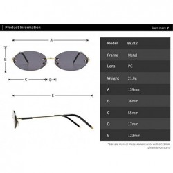Oval 2020 fashion retro oval sunglasses trend narrow small unisex brand designer punk sunglasses 88212 - Grey - CV190DA4GTK $...
