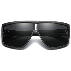 Goggle TR90 Frame Polarized Sunglasses Men Irregular Flat Top Driving Sunglasses Female - Grey - CG18YUCGNH9 $26.41