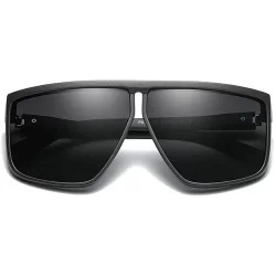 Goggle TR90 Frame Polarized Sunglasses Men Irregular Flat Top Driving Sunglasses Female - Grey - CG18YUCGNH9 $12.66