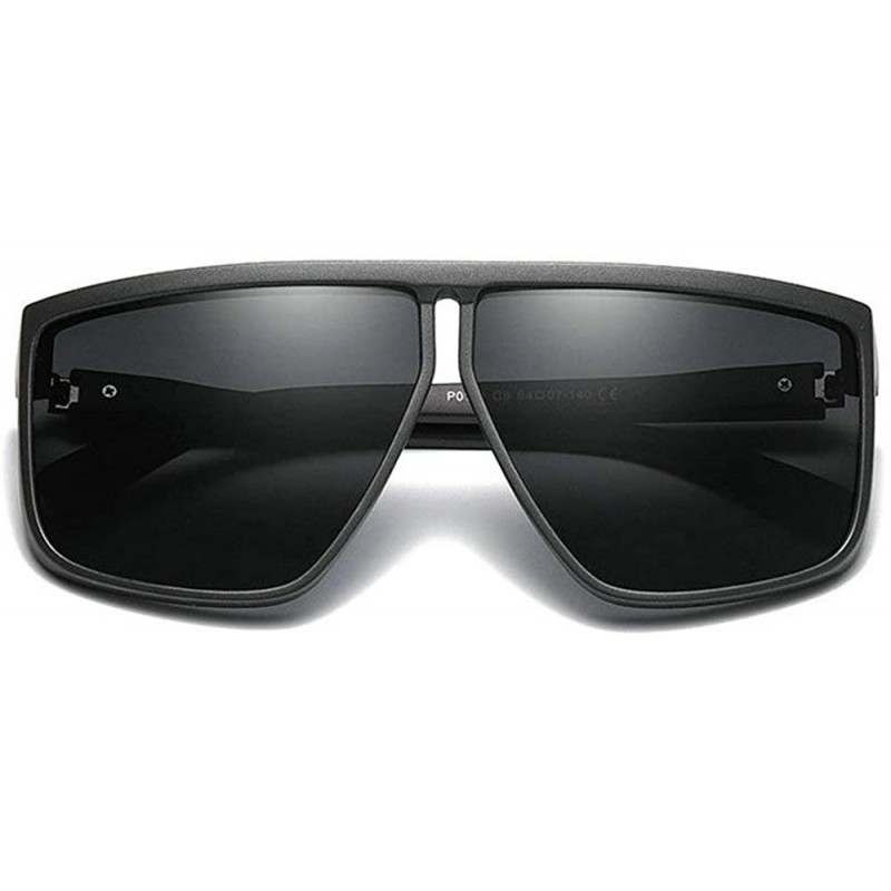 Goggle TR90 Frame Polarized Sunglasses Men Irregular Flat Top Driving Sunglasses Female - Grey - CG18YUCGNH9 $12.66