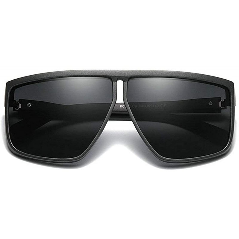 Goggle TR90 Frame Polarized Sunglasses Men Irregular Flat Top Driving Sunglasses Female - Grey - CG18YUCGNH9 $12.66