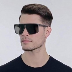 Goggle TR90 Frame Polarized Sunglasses Men Irregular Flat Top Driving Sunglasses Female - Grey - CG18YUCGNH9 $12.66