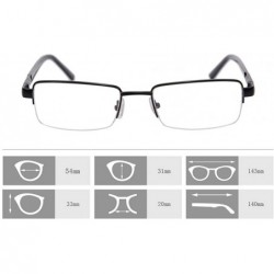 Rectangular Metal Frame Blue Light Blocking Reading Glasses 1.56 Lenses-6334 - C417YI8DA5Q $13.04
