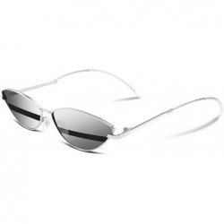 Rimless Fashion Designer Sunglasses Retro Small Petals Shape Arc Temple Design B2298 - Grey Stripe - CB18DQM3YLN $13.73