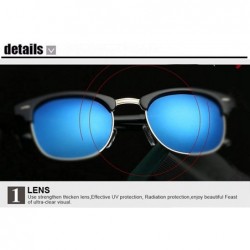 Rimless Fashion Men Square Sun Glasses Mirror Coating Brand Designer Vintage Women Semi-rimless Decration Sunglasses - CV18RT...