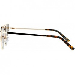 Cat Eye Unique Metal Brow Wire Womens Cat Eye Sunglasses - Gold Brown - CN12G8WBK7H $13.89