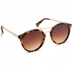 Round Women's Sunglasses - Designer Cateye Frames - Fashion - Sports - Style - Light Cheetah - C712O8X3M5R $67.40