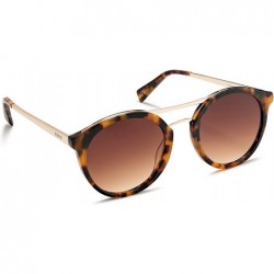 Round Women's Sunglasses - Designer Cateye Frames - Fashion - Sports - Style - Light Cheetah - C712O8X3M5R $27.86