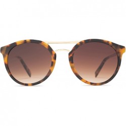 Round Women's Sunglasses - Designer Cateye Frames - Fashion - Sports - Style - Light Cheetah - C712O8X3M5R $27.86