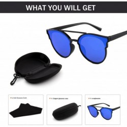 Cat Eye Men's Fashion Cat Eye Mirrored Matte Lenses Street Fashion moldable Frame Women Sunglasses 5147 (Color NO.1) - C31993...