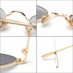 Oval Vintage Oval Sunglasses Small Metal Frame Fashion Candy Colors Women Sun Glasses - Pink - CG18CEM75WM $8.27