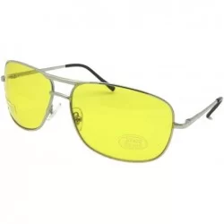 Aviator Modified Aviator Yellow Lens Sunglasses Y8 - Silver Frame-yellow Lenses - CM189K2LQIK $7.86