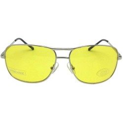 Aviator Modified Aviator Yellow Lens Sunglasses Y8 - Silver Frame-yellow Lenses - CM189K2LQIK $7.86