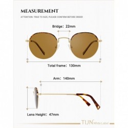 Round Polarized Vintage Round Sunglasses UV400 Protection Mental Frame Glasses for Men Women - Brown - CQ1930TCELQ $26.99