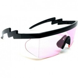 Rimless Radical Semi Rimless Wrap Around Shield Sunglasses - Black Frame - CI18W4OLAH2 $11.35