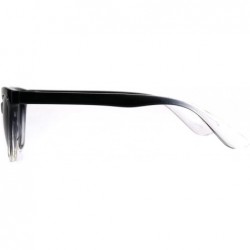 Rectangular Womens Narrow Horn Rim Boyfriend Plastic Gradient Sunglasses - Black Clear - CS18C7GXEI8 $9.64