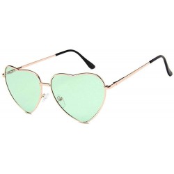 Oversized Heart Shaped Sunglasses Women Metal Frame Reflective Lens Sun Protection Tea - Purple - CQ18YQSX4LO $8.18