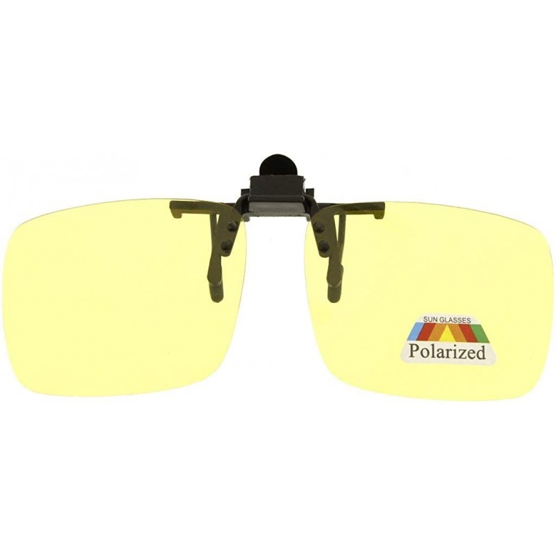 Aviator Classic Fashion Clip on Sqaure Aviator Sunglasses M-4 - Yellow - CS18ASAU602 $11.47
