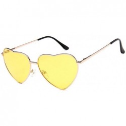 Oversized Heart Shaped Sunglasses Women Metal Frame Reflective Lens Sun Protection Tea - Purple - CQ18YQSX4LO $8.18