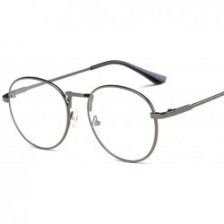 Round New Fashion Men Glasses Frame Women Eyeglasses 2019 Vintage Round Clear Lens Optical Spectacle - Gun Color - CR19850YUT...