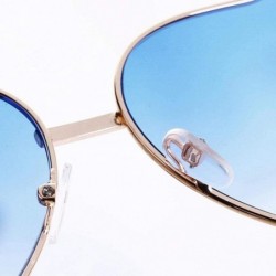 Oversized Heart Shaped Sunglasses Women Metal Frame Reflective Lens Sun Protection Tea - Purple - CQ18YQSX4LO $8.18