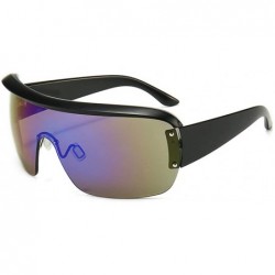 Oversized Sunglasses Oversized Square Glasses Designer - Blue - C018YZYWQUI $24.69